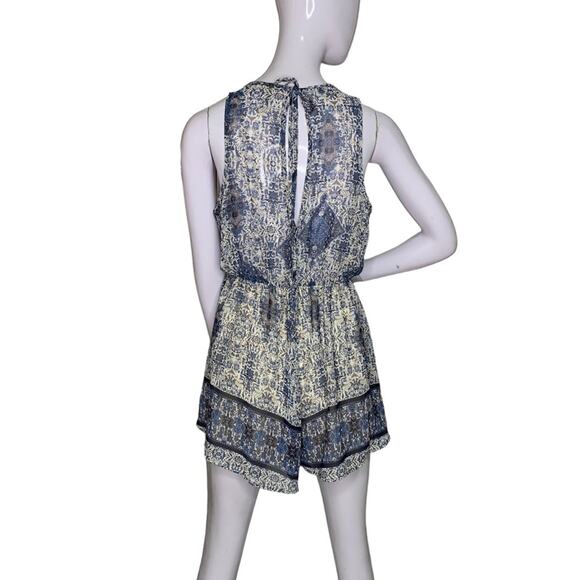 Final Touch Romper Sleeveless Sheer Full Lining Tie on Back Size M - Picture 5 of 9
